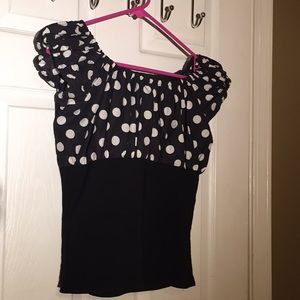 Mode Merr Rockabilly Black peasant top. XXL